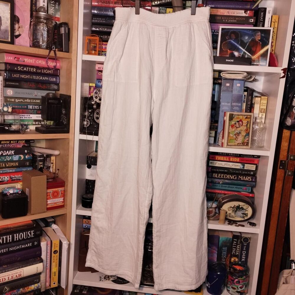 So-clothing Women's White and Cream Trousers